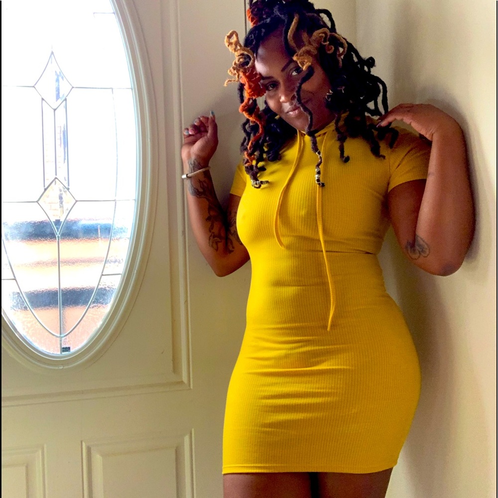 Yellow Hoodie Dress